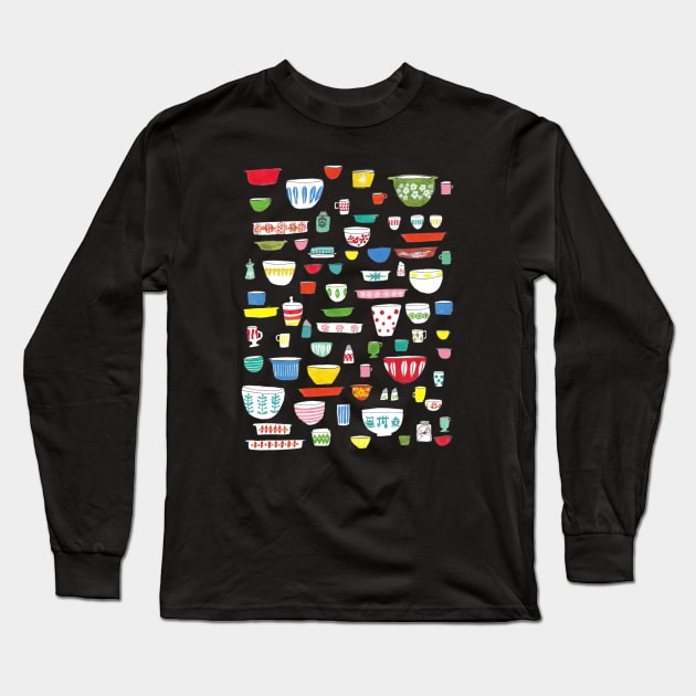 Vintage Dishware Long Sleeve T-Shirt by jenblove